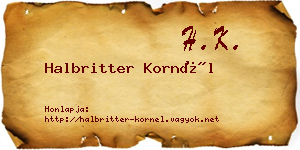 Halbritter Kornél névjegykártya