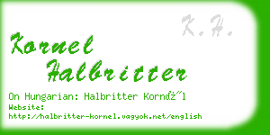 kornel halbritter business card